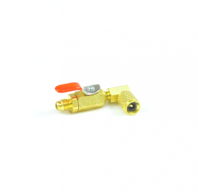 Изогнутый под 90° шаровый вентиль для зарядных шлангов (M1/4" SAE х F1/4" SAE)  BV-G90