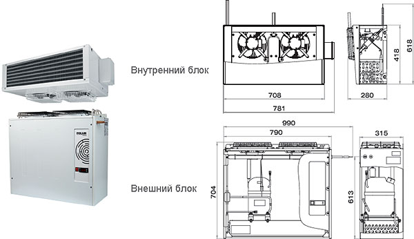 Сплит-система Polair низкотем. SB211S ( t -25 -15, R404A, 220В, куб. 6-13,4 ) 