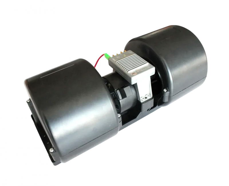 Вентилятор радиальный 12V, резистор 4 скорости вращения,2400, 2700, 3200, 3900об/мин.,  Габариты 350