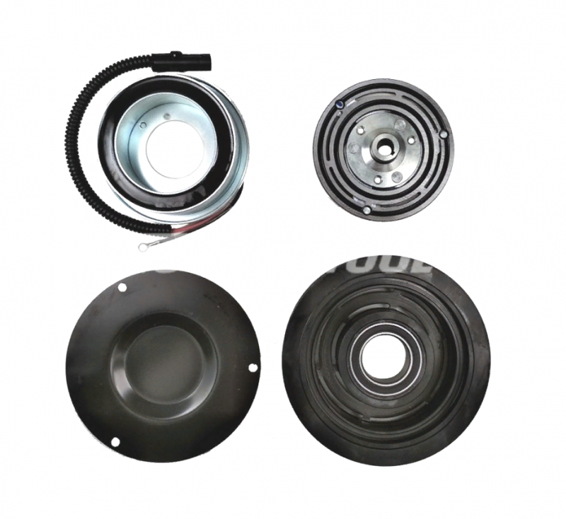Комплект к компрессору 7Н15: Муфта 12V, Шкив 8PK, диаметр 153х48mm. Посадочный диаметр шкива 35mm. П
