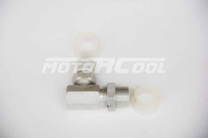 Фитинг переходный, O-Ring x O-Ring, ( 3/8x3/8, №6, 8мм), алюминий, 90°